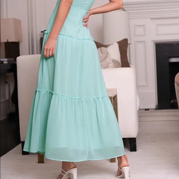 Mint sleeveless tiered maxi dress - Picture 6 of 6